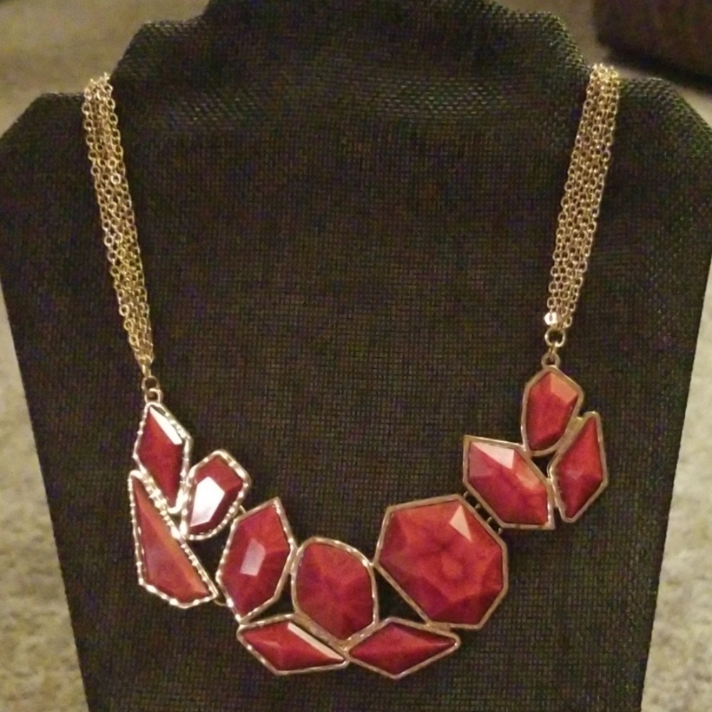 Amrita Singh red necklace